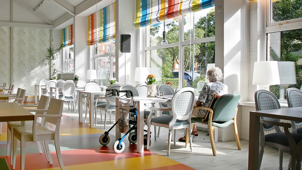 Elderly woman in nursing home